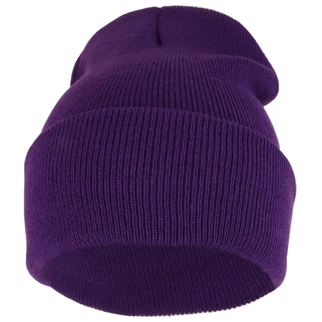 Trendy Apparel Shop Plain Long Cuff Winter Acrylic Beanie Cap