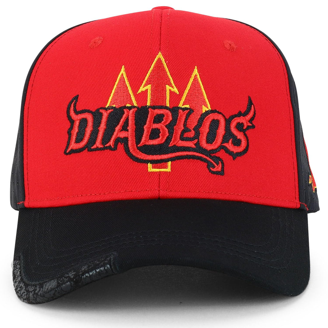 Trendy Apparel Shop Diablos 3D Embroidered Laser Punching Mesh Back Baseball Cap