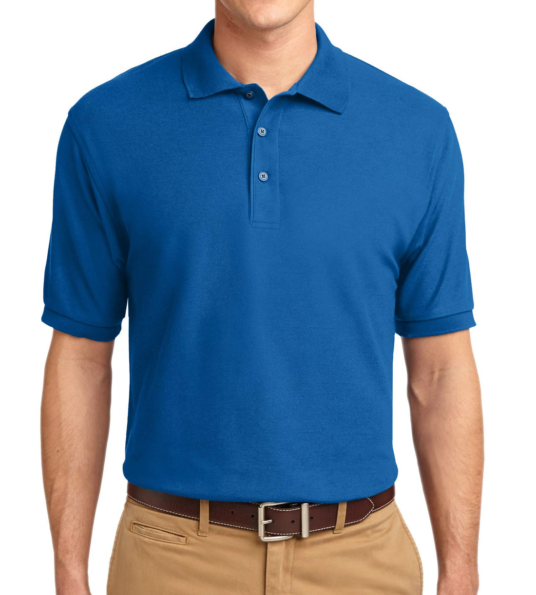Trendy Apparel Shop Silky Classic Comfortable Fit Wrinkle Resistant Polyester Blend Men's Polo Big and Tall Shirt