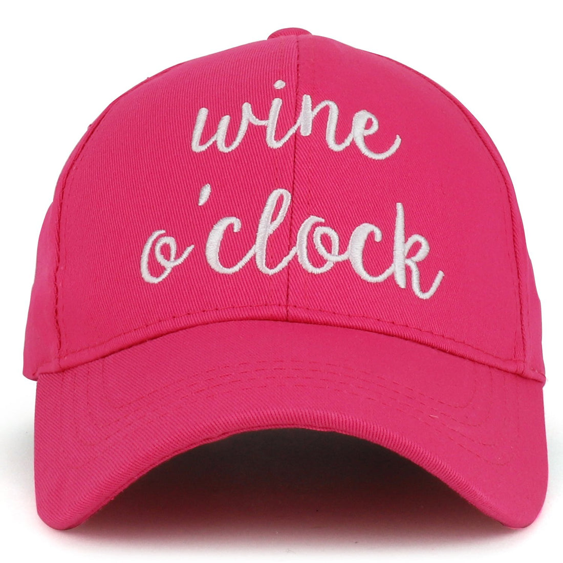Trendy Apparel Shop Wine O'Clock Cursive Text Embroidered Cotton Baseball Cap