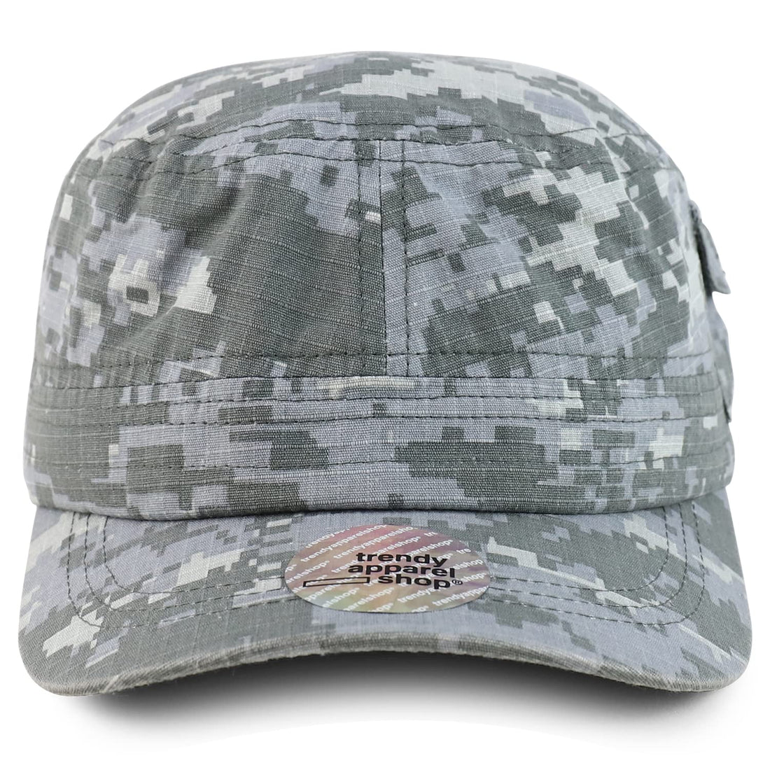 Trendy Apparel Shop XXL Big Head Oversize Flat Top Army Cap with Map Pocket