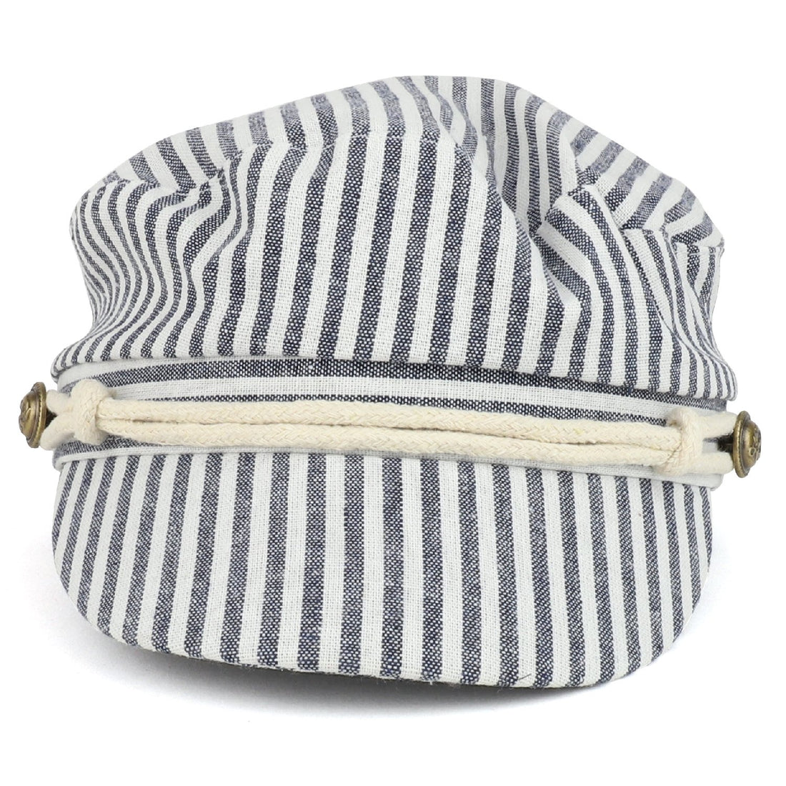 Trendy Apparel Shop Women's Greek Sailor Pinstriped Cotton Baker Boy Hat