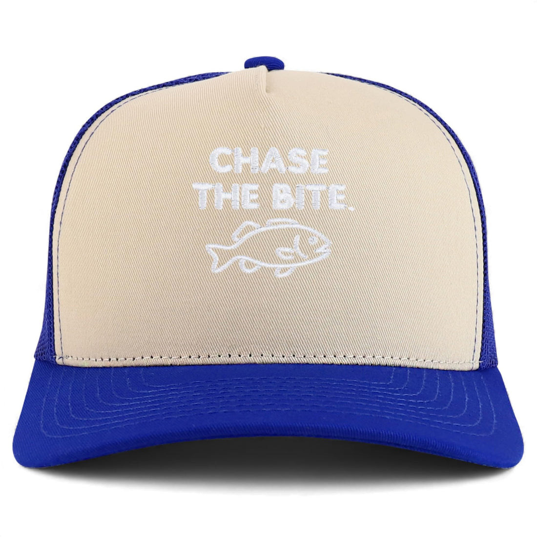Trendy Apparel Shop Chase The Bite Embroidered 5 Panel Snapback Trucker Cap