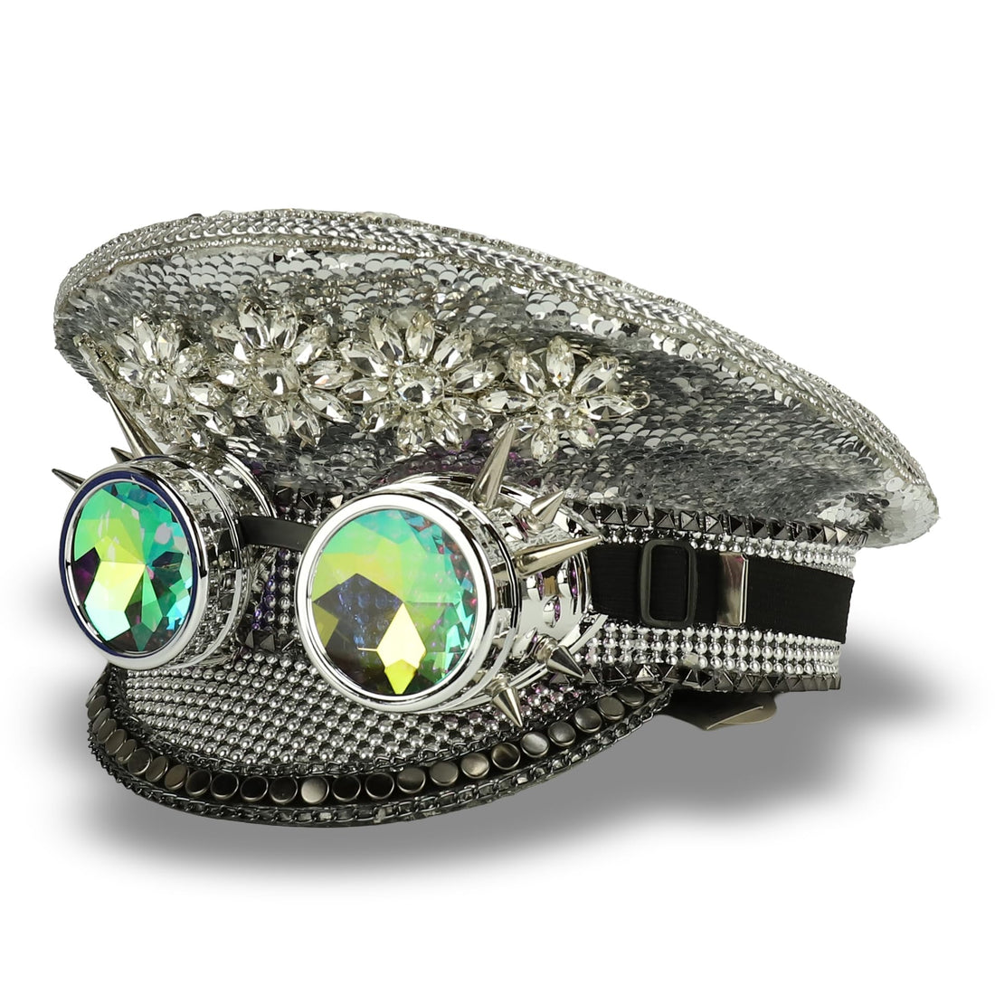 Trendy Apparel Shop Festival Party Sparkly Sequin Rhinestone Captain Hat