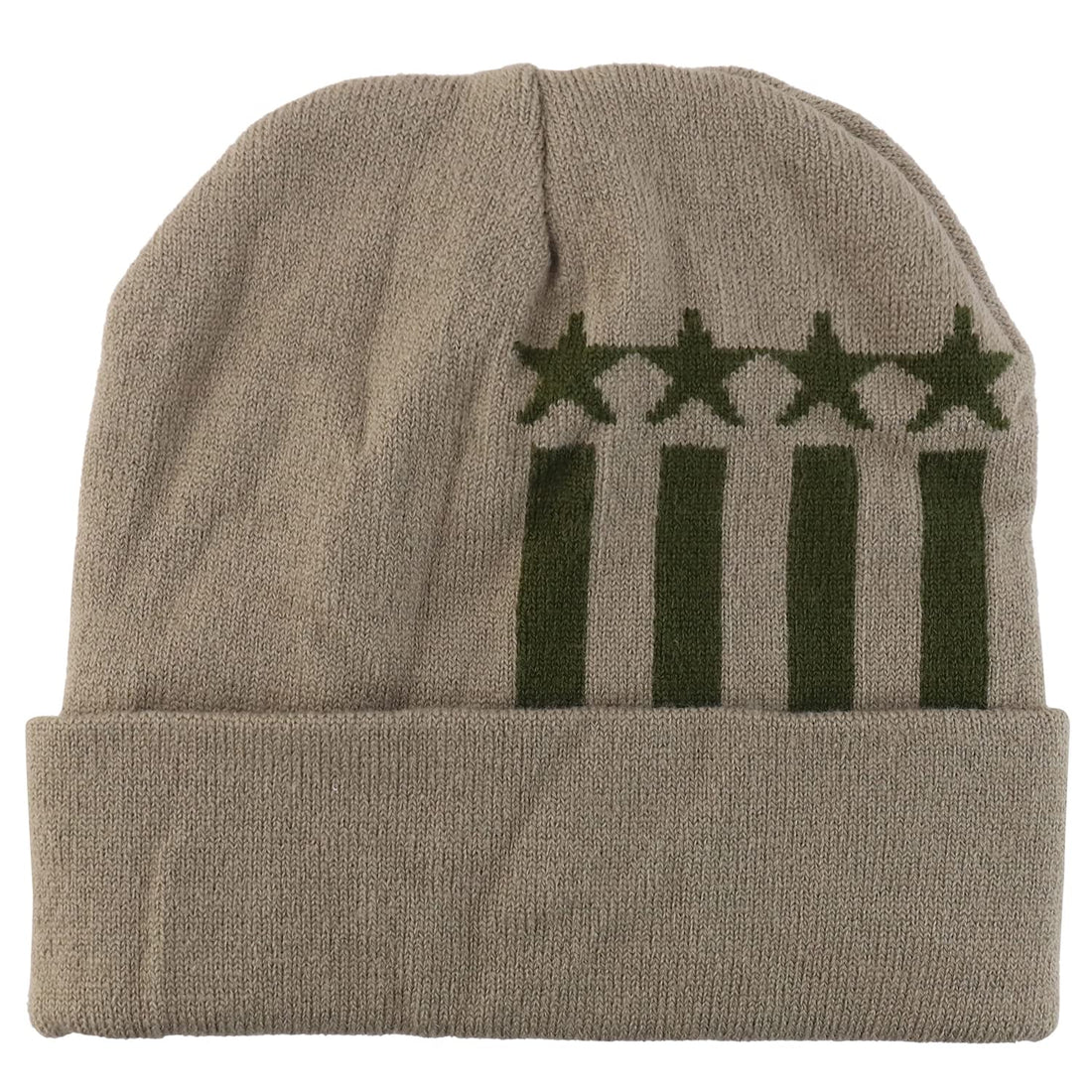 Trendy Apparel Shop Made in USA Patriotic Pattern Long Cuff Winter Beanie