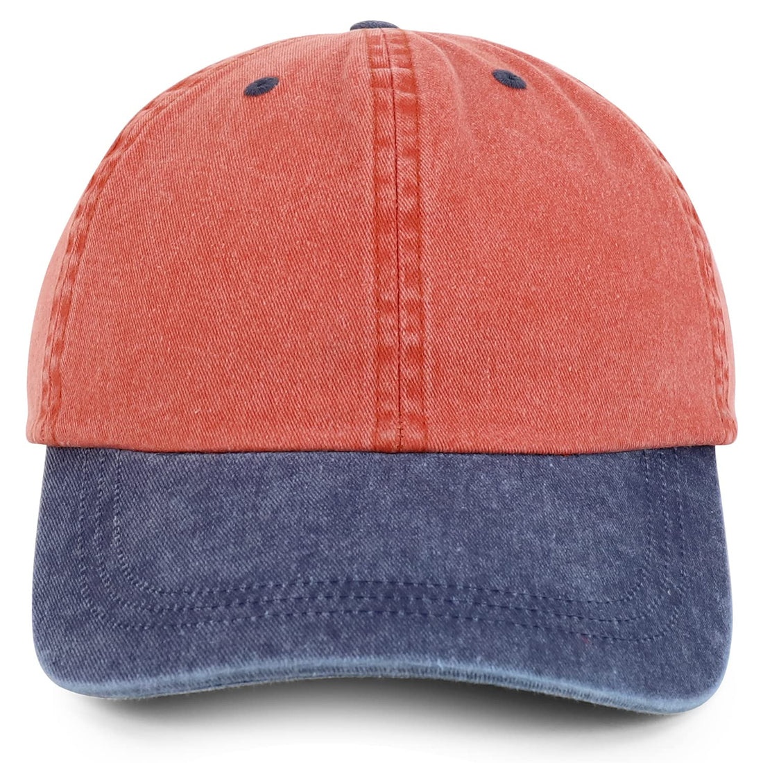 Trendy Apparel Shop Oversize 2XL Pigment Dyed Two Tone Baseball Cap
