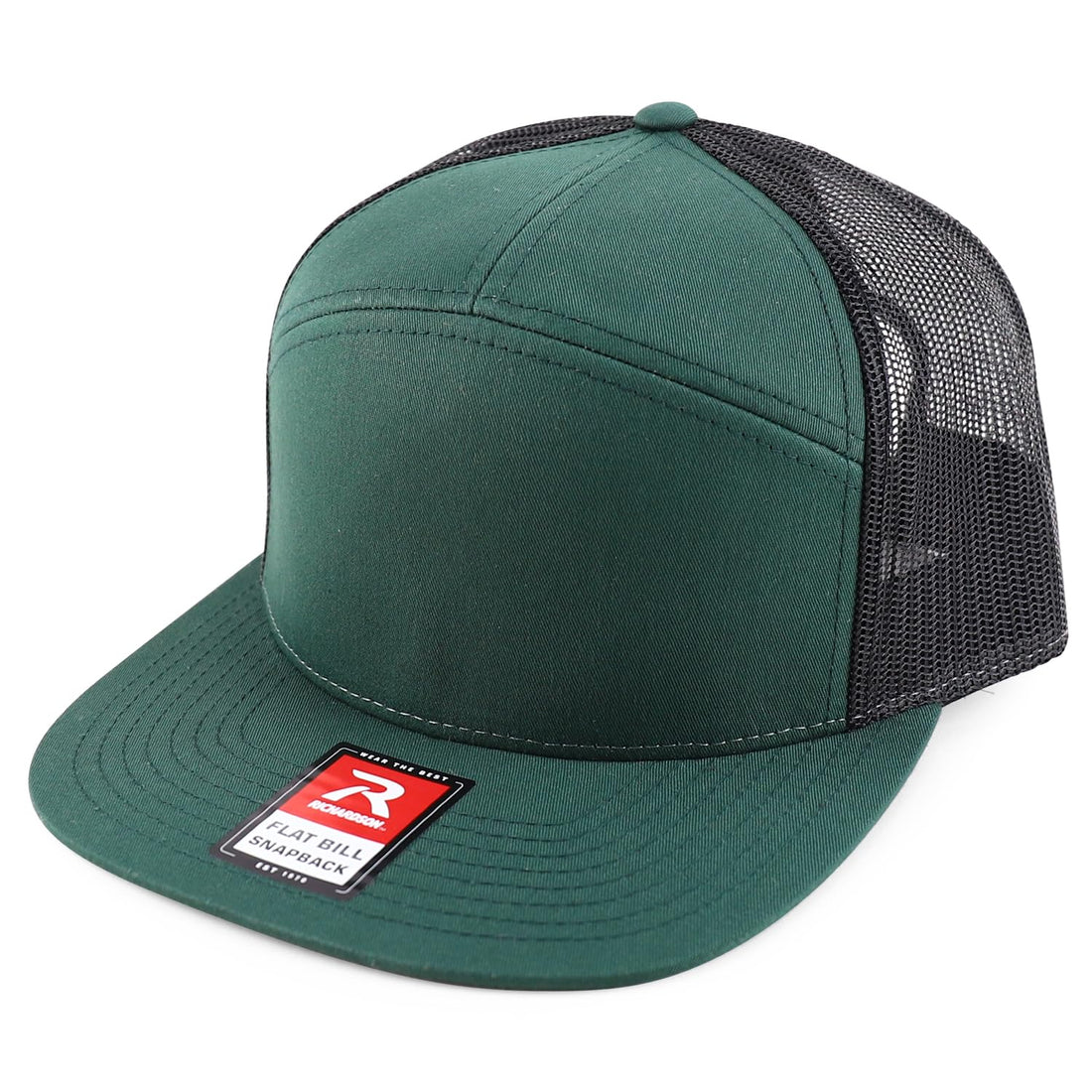 Trendy Apparel Shop Structured High Profile 7 Panel Flat Bill Mesh Back Snapback Cap
