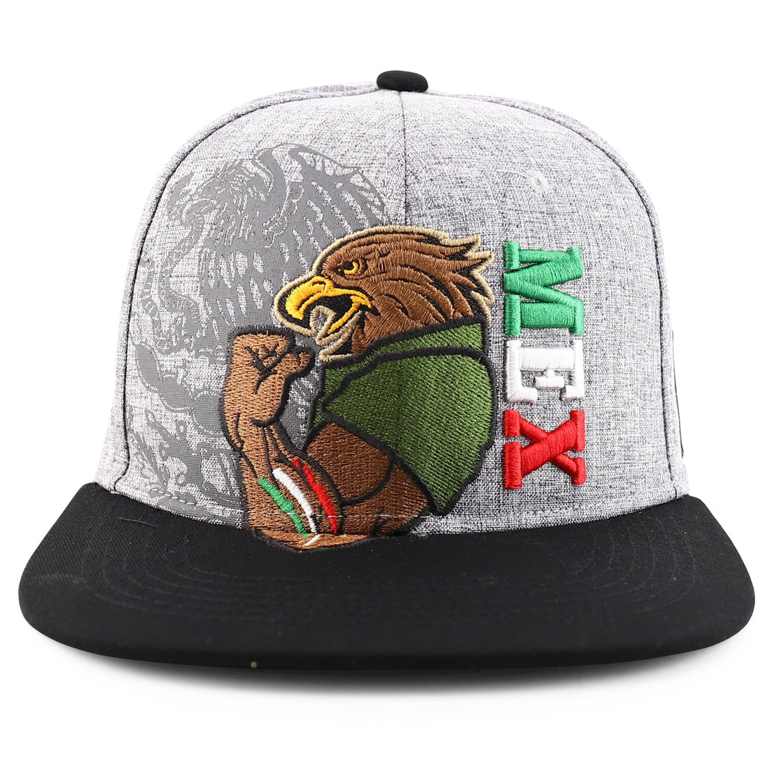 Trendy Apparel Shop Mexico Eagle Embroidered Flatbill Snapback Cap