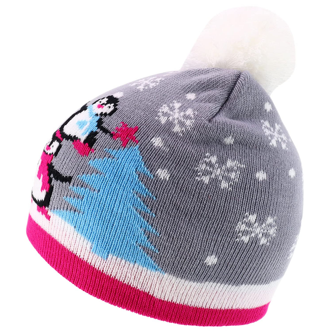 Trendy Apparel Shop 7 Styles Kids Christmas Winter Short Beanies with Pompom