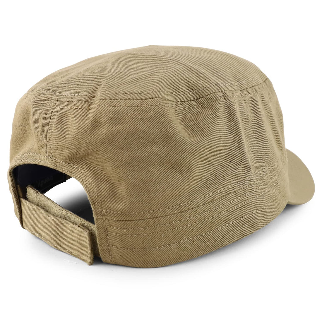 Trendy Apparel Shop XXL Big Head Oversize Flat Top Army Cap with Map Pocket