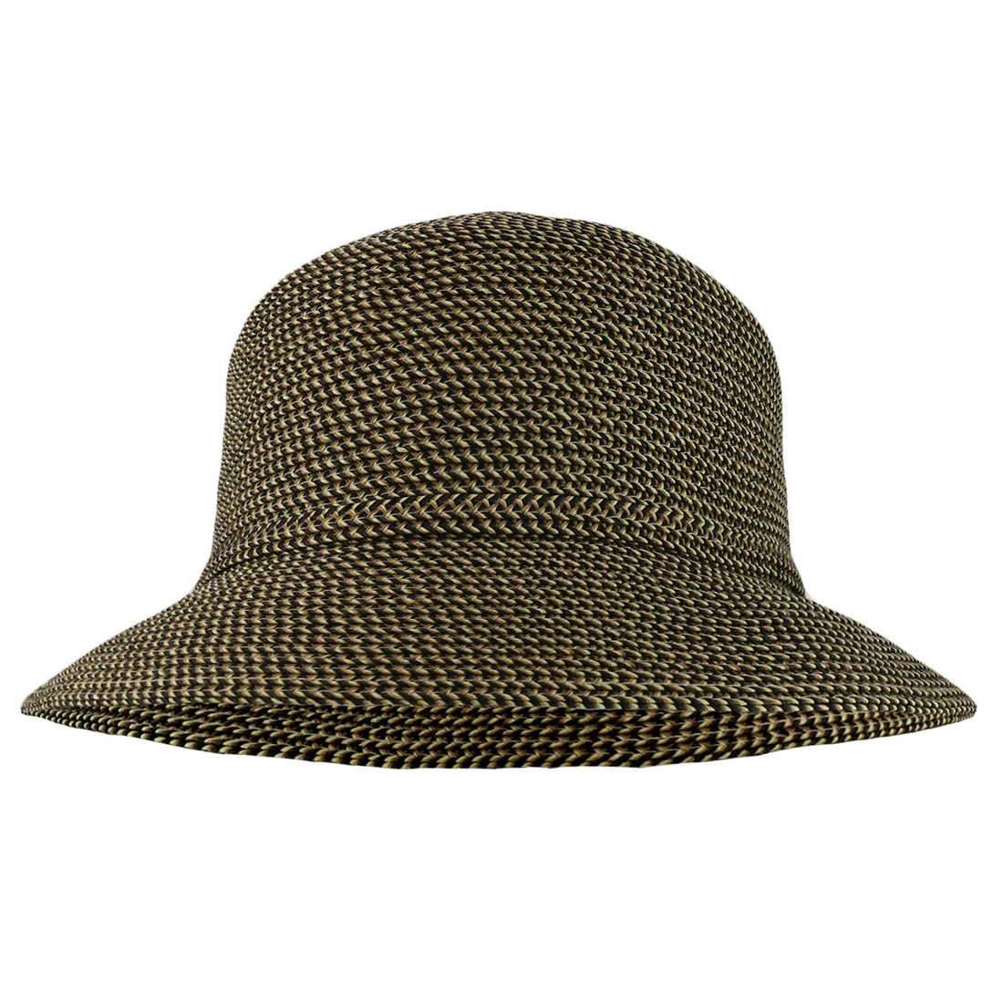 Trendy Apparel Shop Women's UPF 50+ Paper Braid Tweed Ribbon Band Bucket Hat
