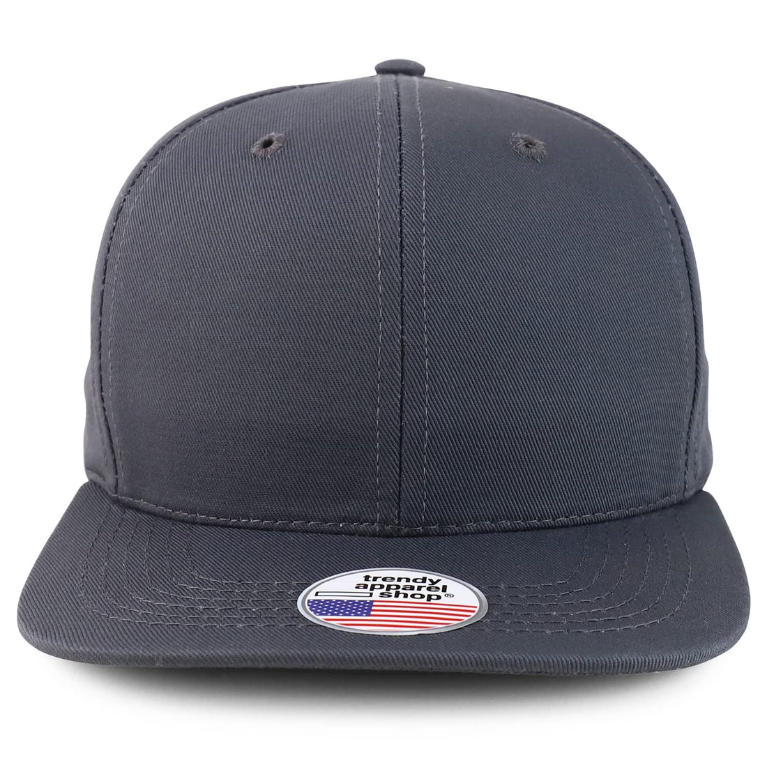Trendy Apparel Shop Made in USA Structured 6 Panel Flatbill Snapback Cap
