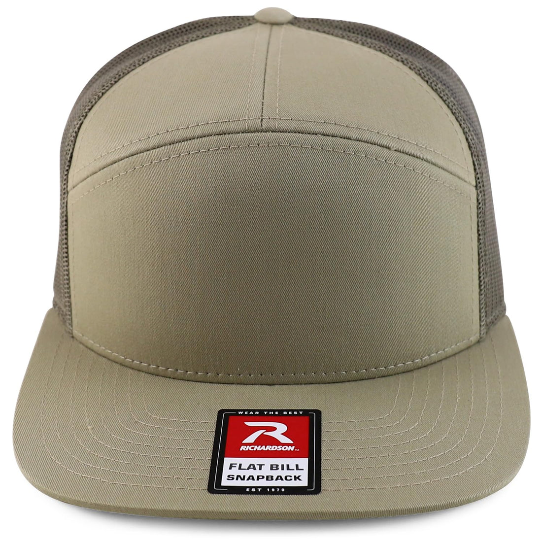 Trendy Apparel Shop Structured High Profile 7 Panel Flat Bill Mesh Back Snapback Cap