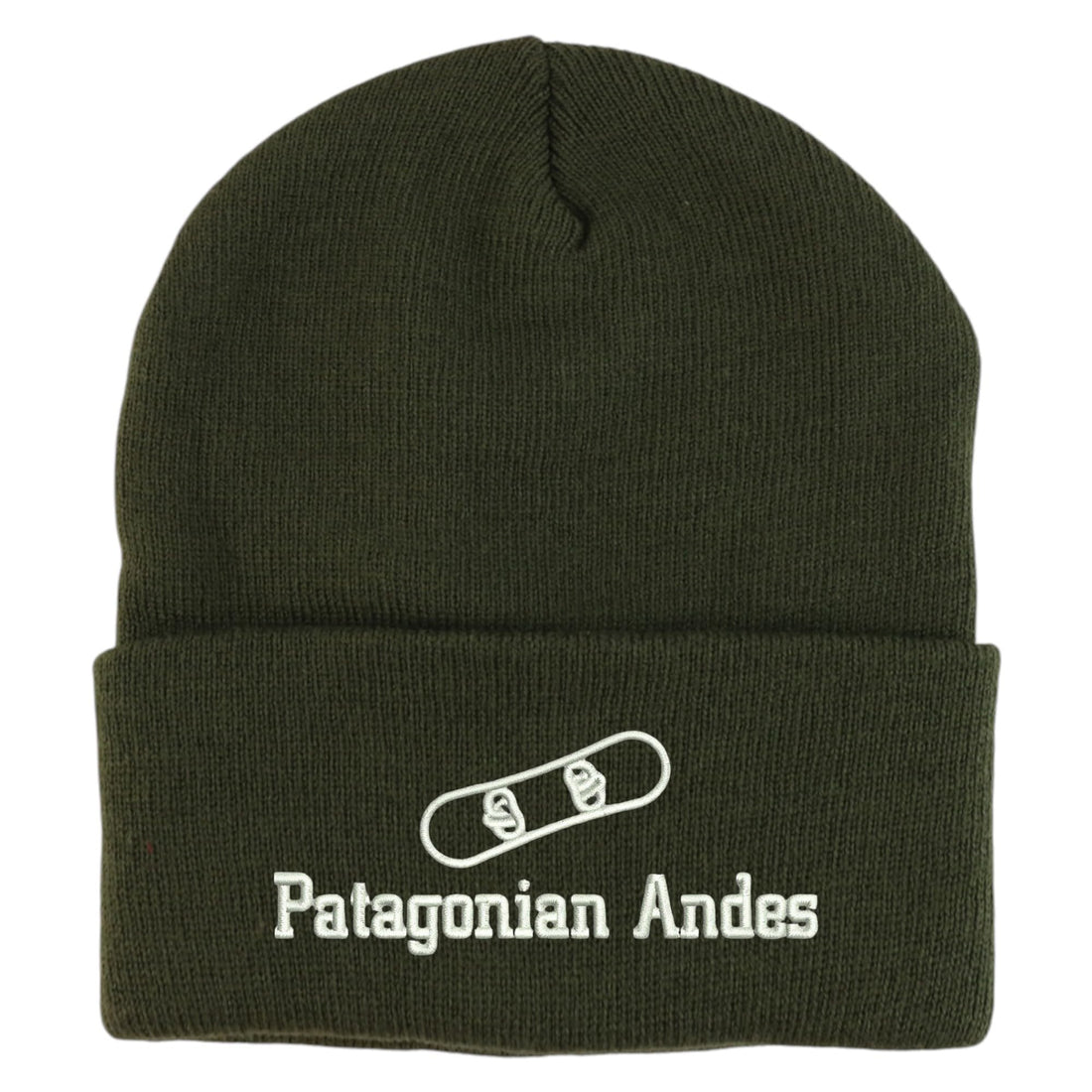 Trendy Apparel Shop Patagonian Andes Snowboard Logo Embroidered Long Cuff Beanie