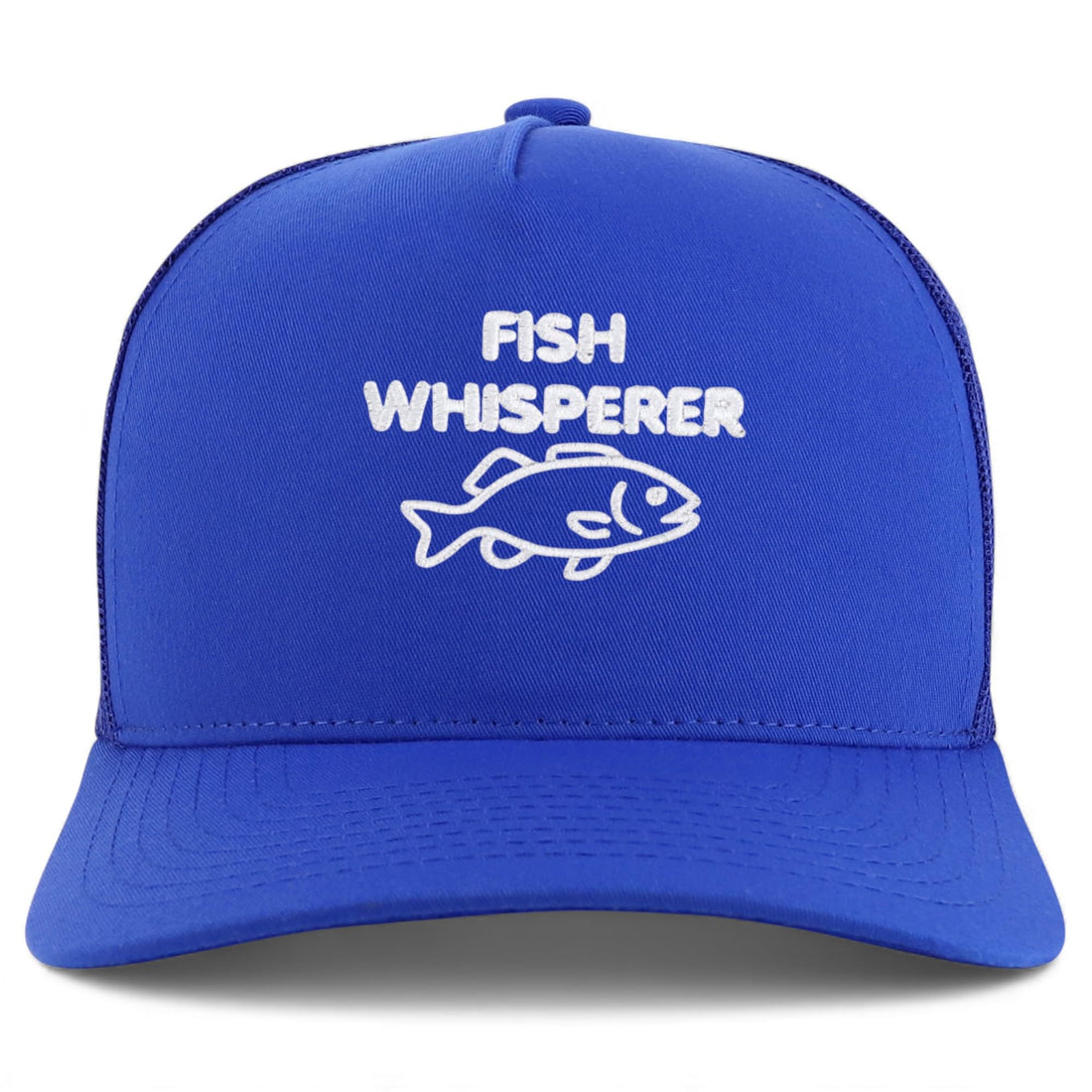 Trendy Apparel Shop Fish Whisperer Embroidered 5 Panel Snapback Trucker Cap