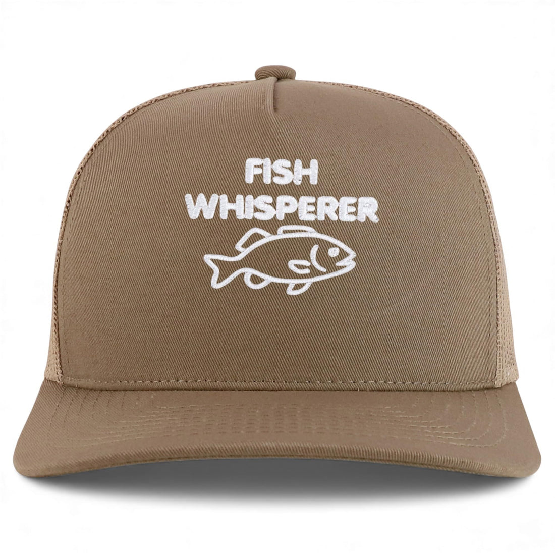 Trendy Apparel Shop Fish Whisperer Embroidered 5 Panel Snapback Trucker Cap
