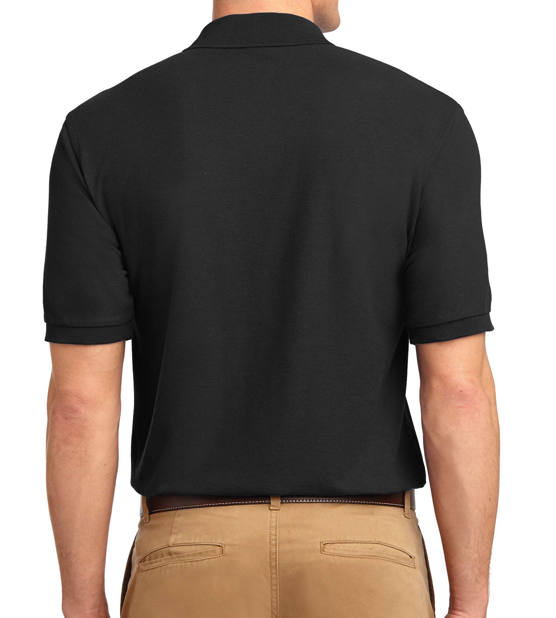 Trendy Apparel Shop Silky Classic Comfortable Fit Wrinkle Resistant Polyester Blend Men's Polo Big and Tall Shirt