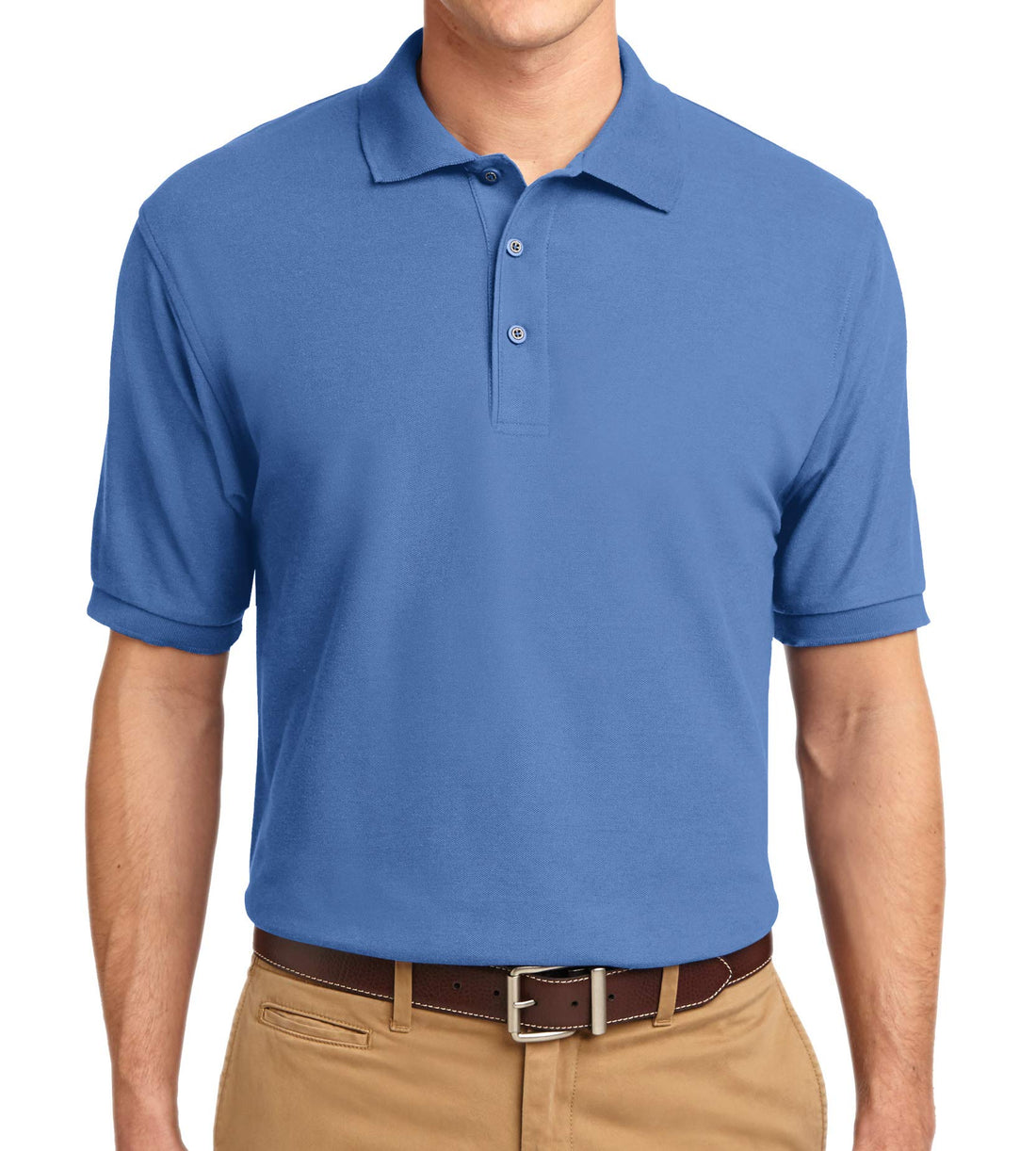 Trendy Apparel Shop Silky Classic Comfortable Fit Wrinkle Resistant Polyester Blend Men's Polo Big and Tall Shirt