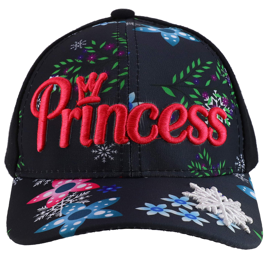 Trendy Apparel Shop Princess Crown Embroidered Two Tone Kids Baseball Cap
