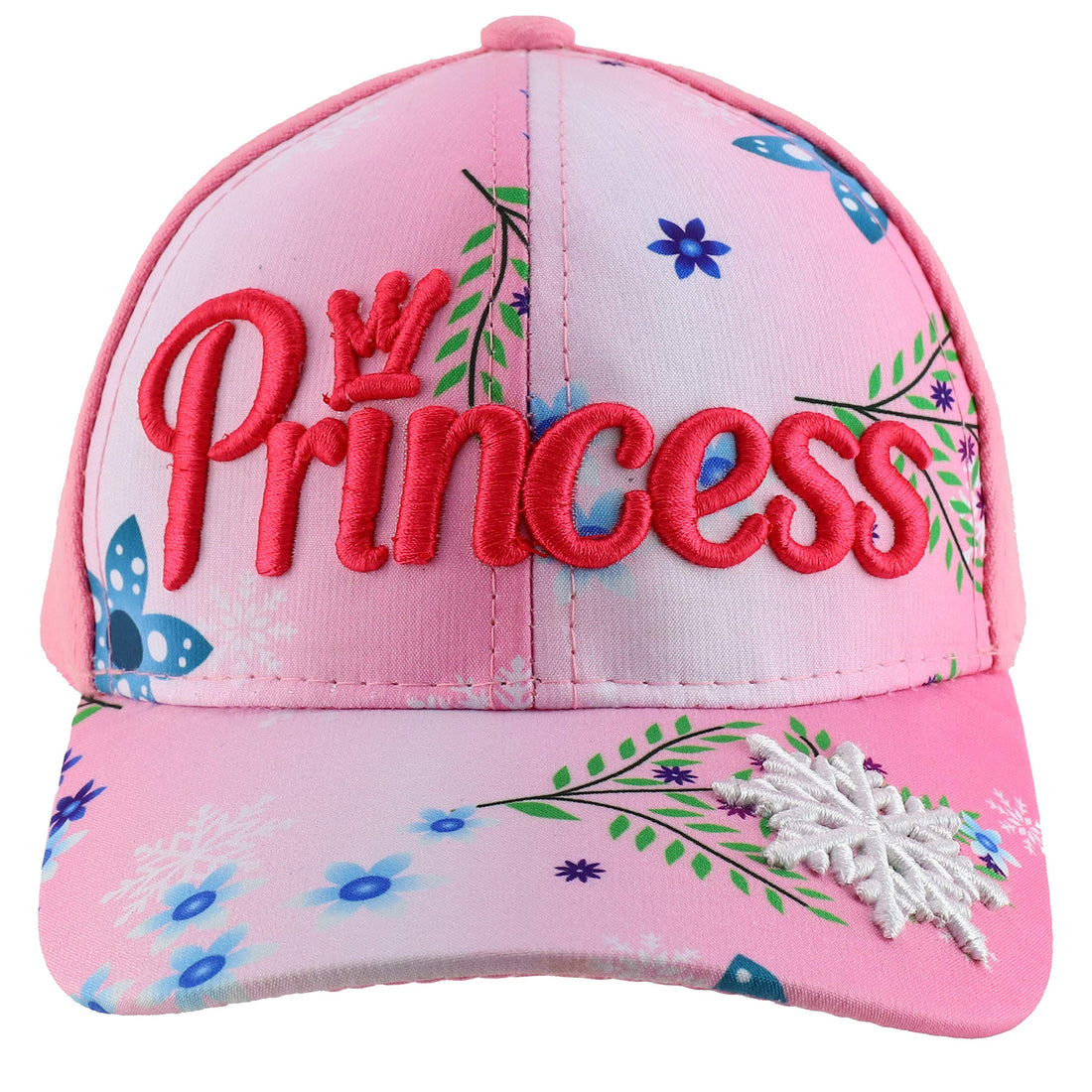 Trendy Apparel Shop Princess Crown Embroidered Two Tone Kids Baseball Cap