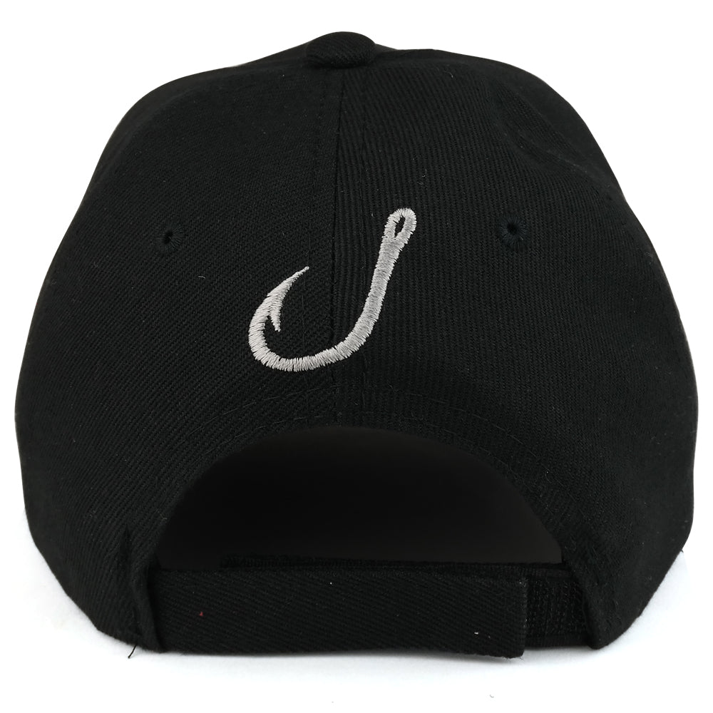 Shut Up and Fish with Bass and Hook Embroidered Structured Baseball Cap