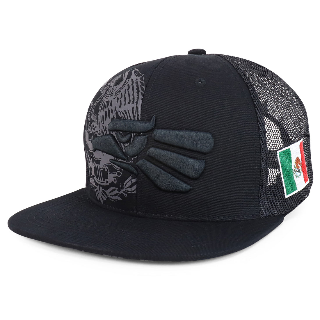 Trendy Apparel Shop Hecho En Mexico Eagle 3D Embroidered Flatbill Snapback Mesh Cap