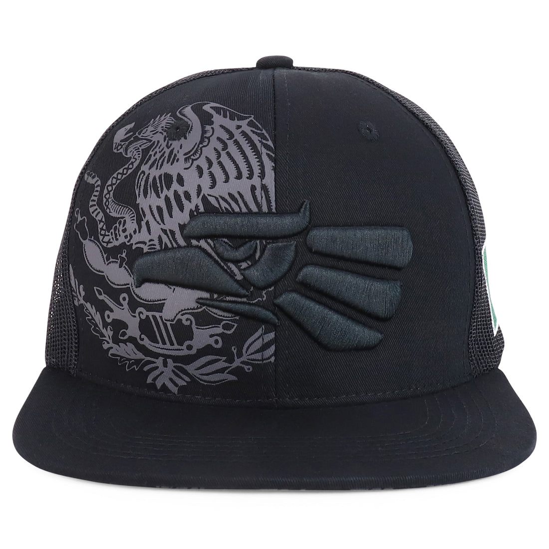 Trendy Apparel Shop Hecho En Mexico Eagle 3D Embroidered Flatbill Snapback Mesh Cap