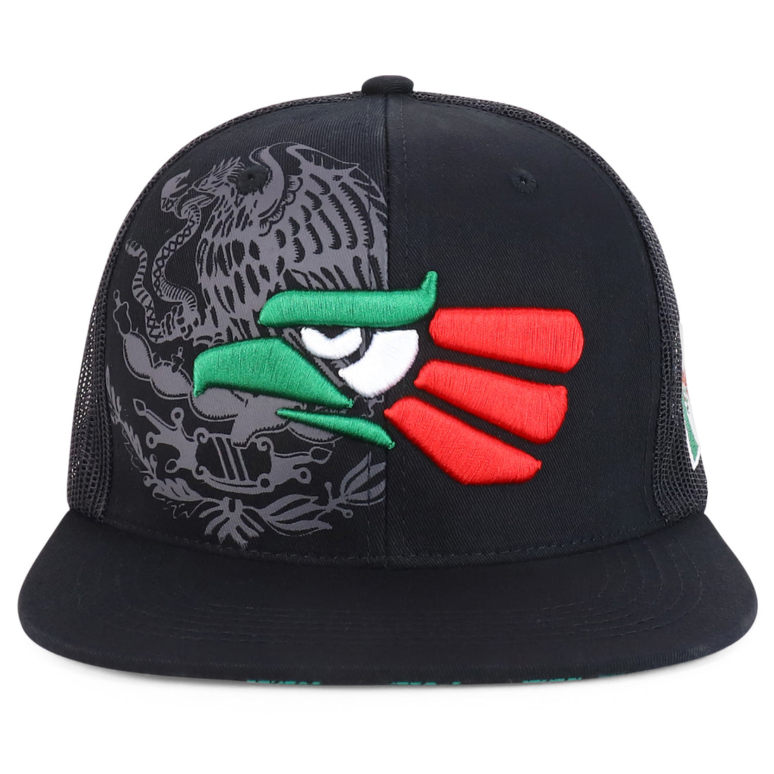 Trendy Apparel Shop Hecho En Mexico Eagle 3D Embroidered Flatbill Snapback Mesh Cap