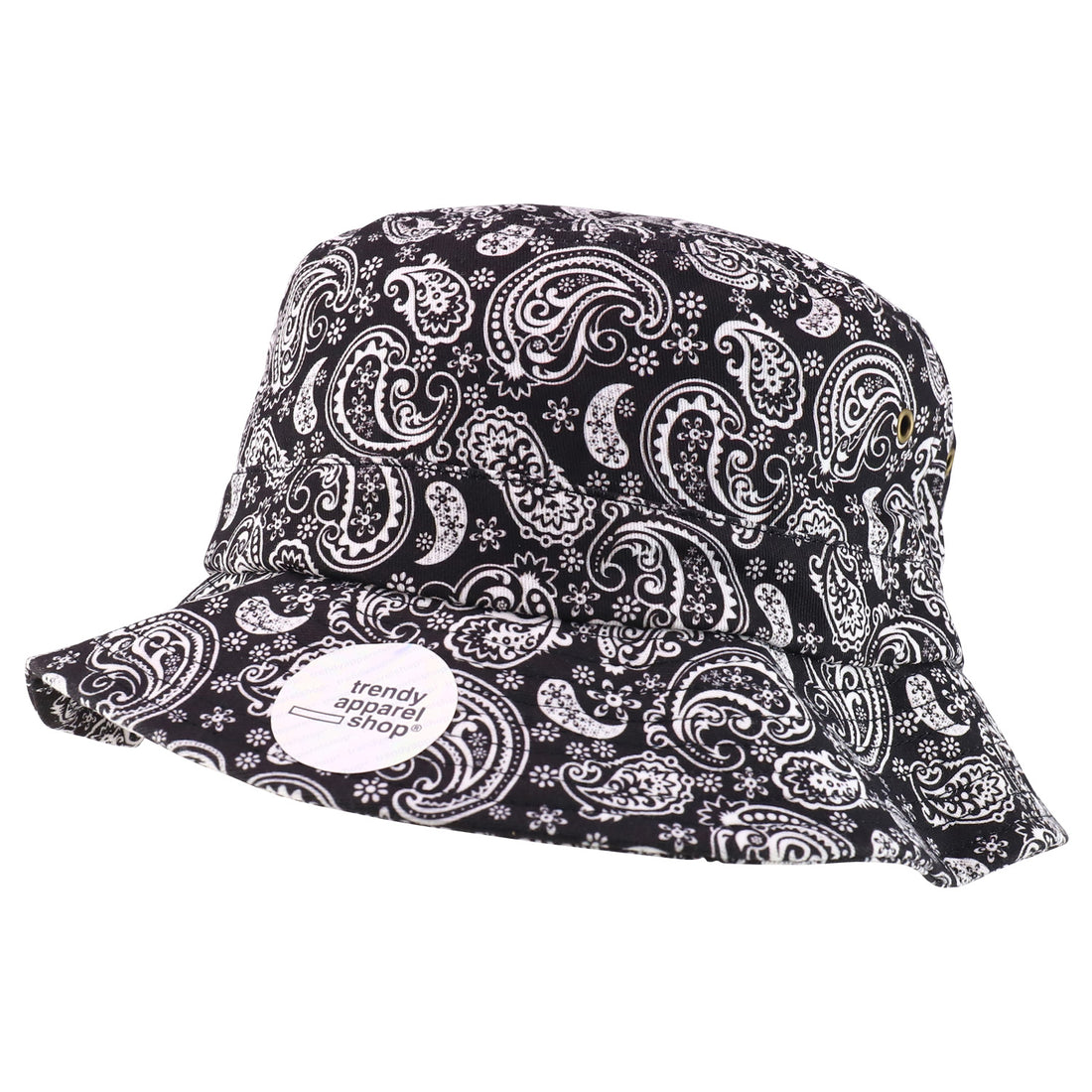 Trendy Apparel Shop XXL Oversized Relaxed Paisley Bandana Print Bucket Hat