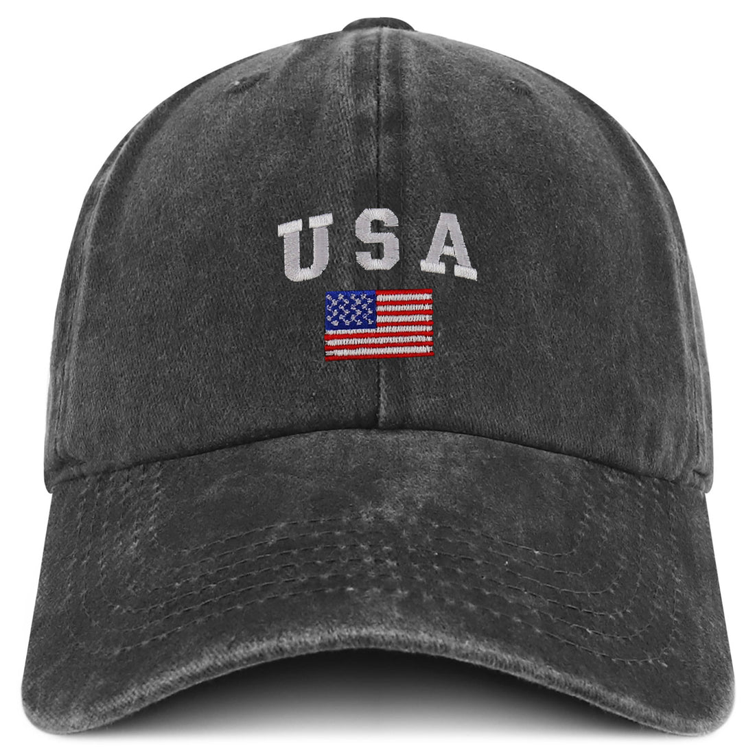Trendy Apparel Shop American Flag and USA Embroidered Soft Washed Patriotic Cap