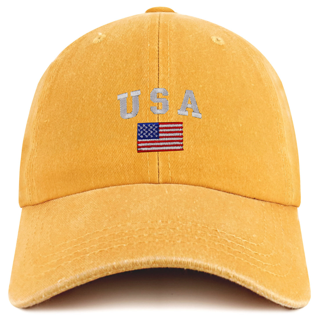 Trendy Apparel Shop American Flag and USA Embroidered Soft Washed Patriotic Cap