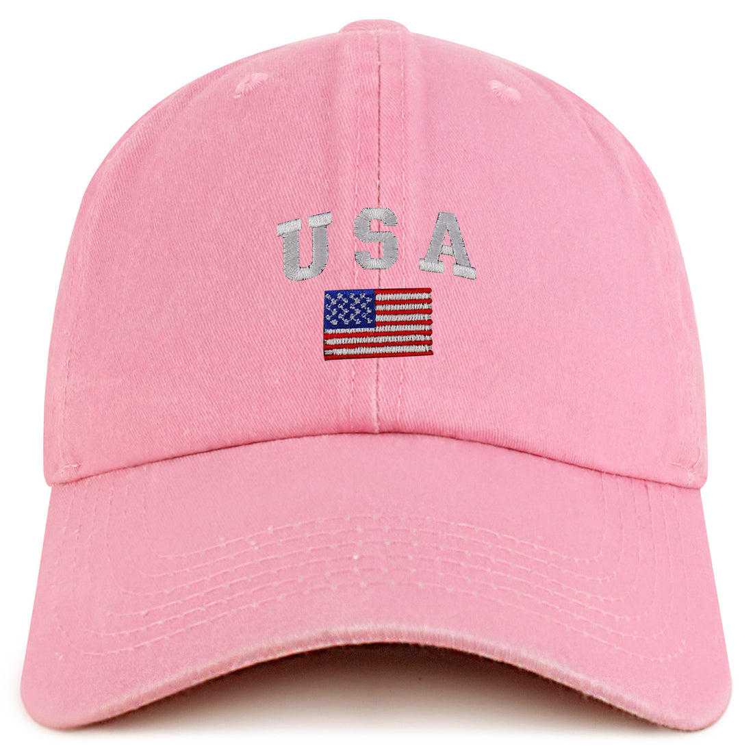 Trendy Apparel Shop American Flag and USA Embroidered Soft Washed Patriotic Cap