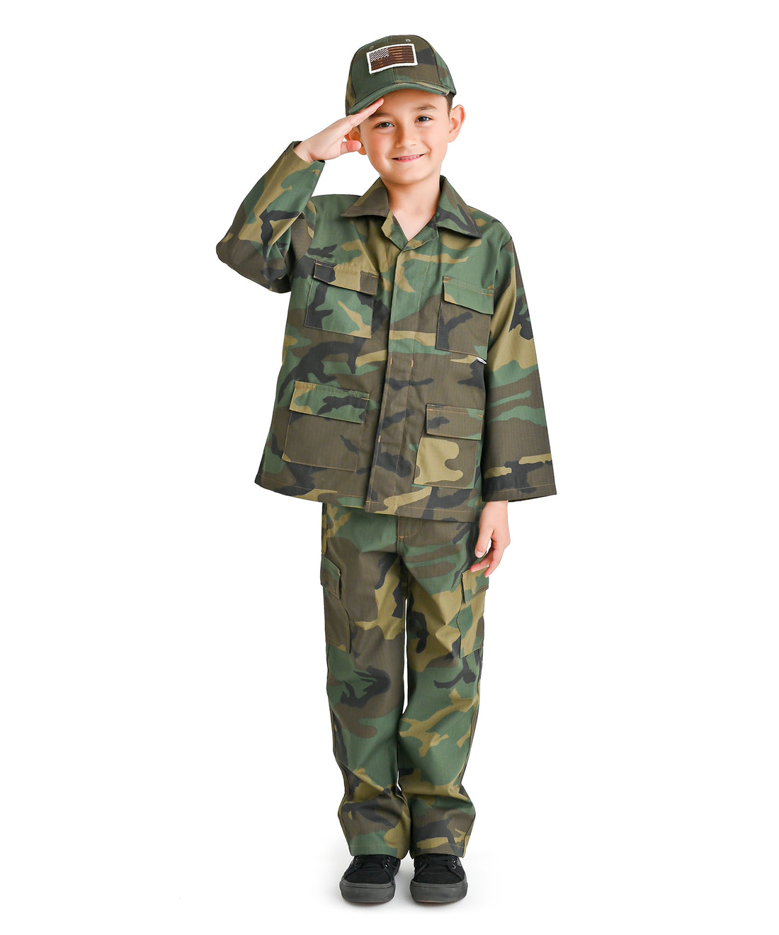 Trendy Apparel Shop Youth Kid's Battle Dress Uniform Camouflage Print Top