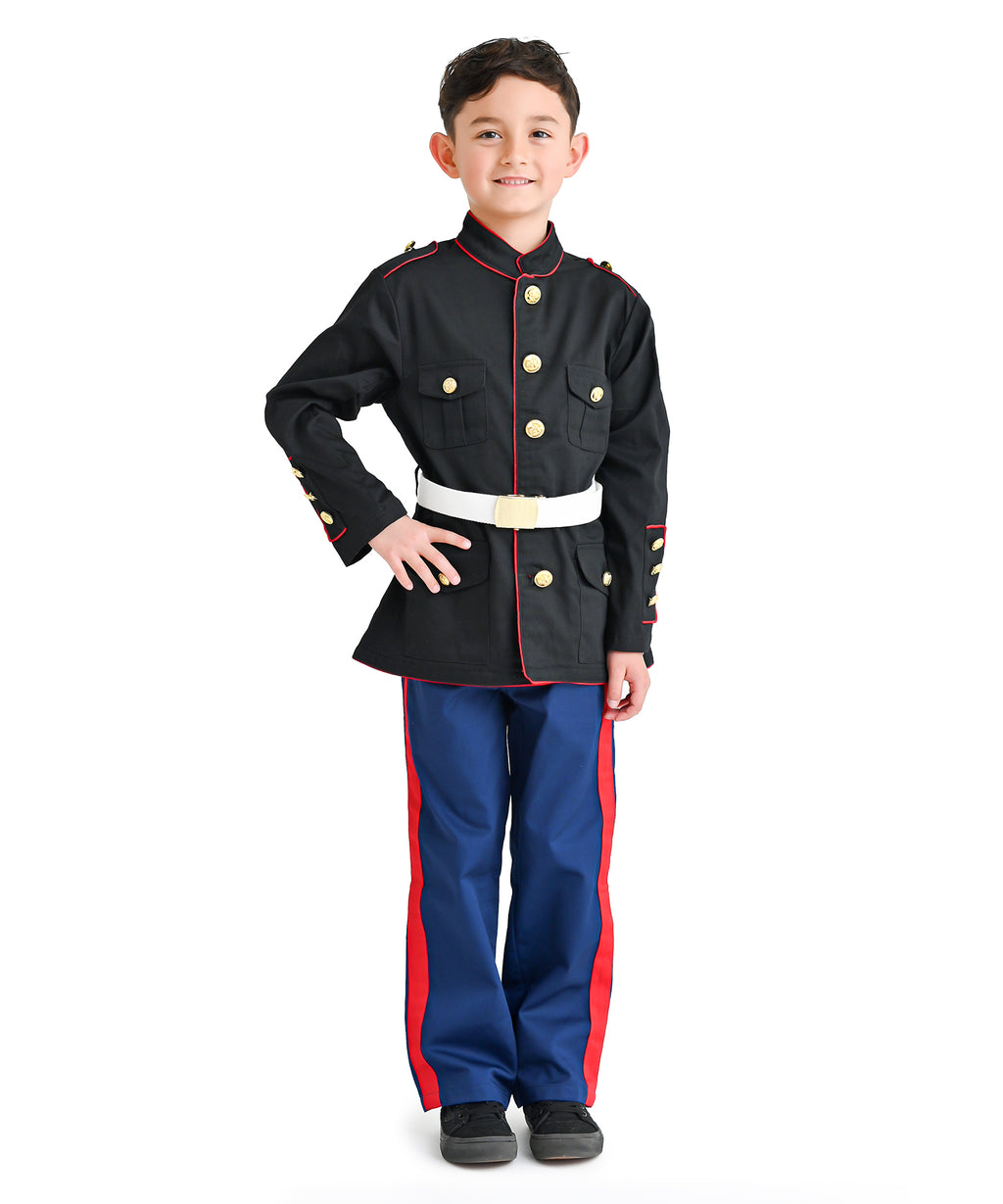 Trendy Apparel Shop Youth Classic Military Dress Blue Uniform Costume Set