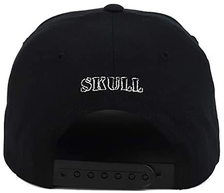 Trendy Apparel Shop Scary Multi Skulls Embroidered Flatbill Cotton Snapback Cap