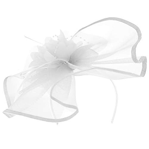 Trendy Apparel Shop Mesh Beaded Flower Crown Fascinator Headband