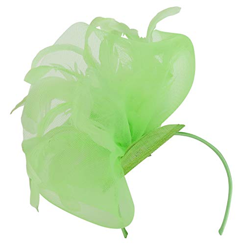 Trendy Apparel Shop Feathers Mesh Net Sinamay Cocktail Party Fascinator Headband