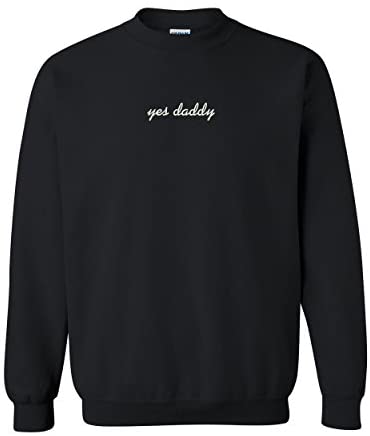Trendy Apparel Shop Yes Daddy Embroidered Crewneck Sweatshirt