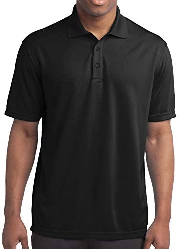 Trendy Apparel Shop Micro Double Mesh Moisture-Wicking Polyester Men's Polo Big and Tall Shirt