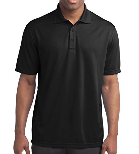 Trendy Apparel Shop Micro Double Mesh Moisture-Wicking Polyester Men's Polo Big and Tall Shirt