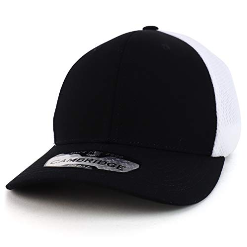 Trendy Apparel Shop Mid Profile Structured 2 Tone Air Mesh Trucker Baseball Cap