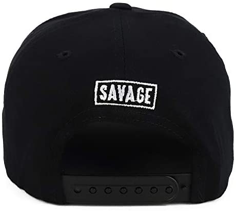 Trendy Apparel Shop Rubber Savage Patch 5 Panel Cotton Flatbill Snapback Hat