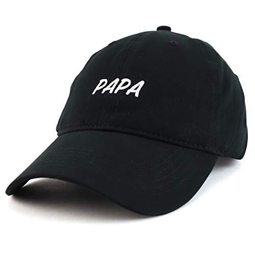 Trendy Apparel Shop Papa Embroidered Soft Crown 100% Brushed Cotton Cap