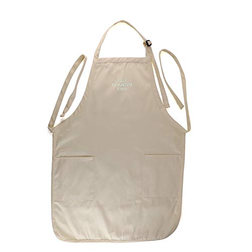 Trendy Apparel Shop Best Grandpa Ever Embroidered Full Length Apron with Pockets