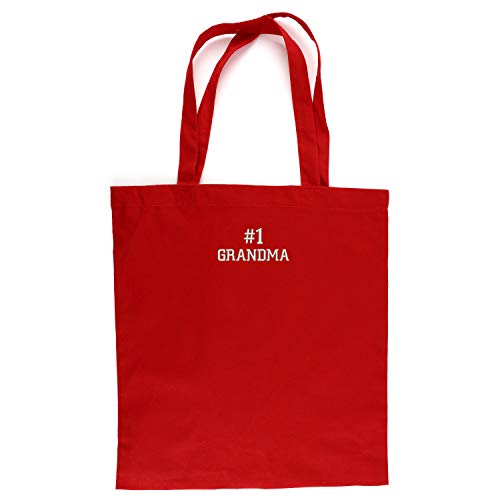 Trendy Apparel Shop Number #1 Grandma Embroidered Cotton Canvas Light Weight Tote Bag