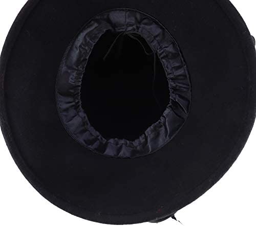 Trendy Apparel Shop Wool Dress Hat with Stones Loop Trim Feathers Satin Band