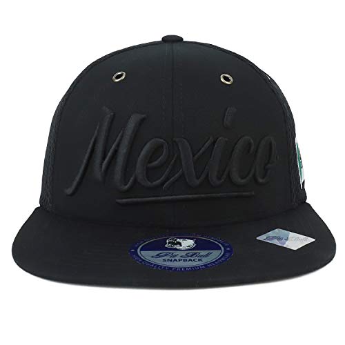 Trendy Apparel Shop 3D Mexico Embroidered Micromesh Flatbill Snapback Hat