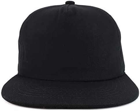 Trendy Apparel Shop Plain Unstructured 5 Panel Flat Bill Snapback Baseball Cap