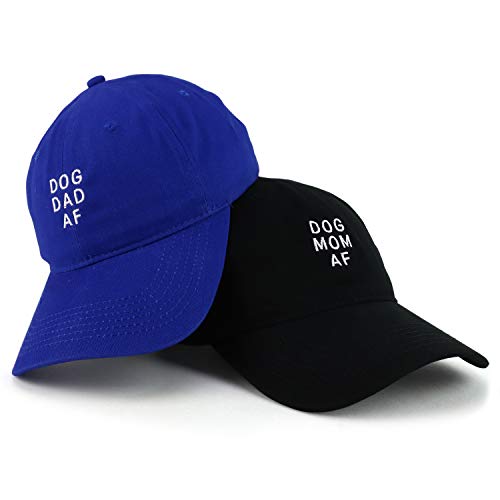 Trendy Apparel Shop Dog Mom and Dad AF Soft Cotton Couple 2 Pc Cap Set