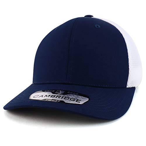Trendy Apparel Shop Mid Profile Structured 2 Tone Air Mesh Trucker Baseball Cap